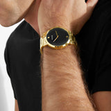 Guess - U1315G2 - Montre analogique dorée et diamants noirs
