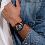Guess - GW0572G3-Montre multifonction noire et noire