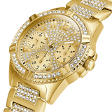 Guess - U1156L2 - Montre multifonction dorée à strass