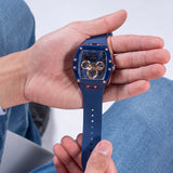 Guess- GW0203G7 - Montre pour homme avec boîtier bleu en silicone bleu