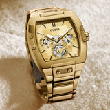 Guess - GW0456G2-Montre multifonction à cadran exposé à tonalité dorée