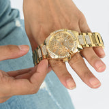 Guess - U1156L2 - Montre multifonction dorée à strass