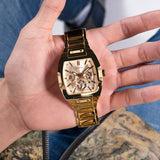 Guess - GW0456G2-Montre multifonction à cadran exposé à tonalité dorée