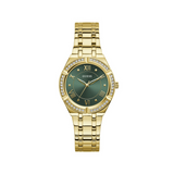 Guess • GW0033L8 • Gold-Tone and Green Analog Watch