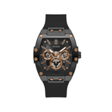 Guess • GW0203G8 • Rose Gold-Tone and Black Silicone Multifunction Watch