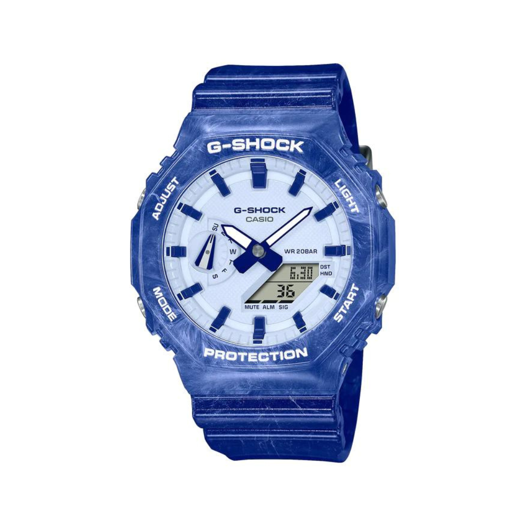 G Shock GA2100BWP 2A Blue Porcelain Watch Montres Big Time Watches