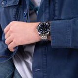 Guess • GW0220G1 • Silver Tone And Blue Sport Watch