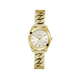 Guess • GW0546L2 • Gold-Tone Crystal Curb Chain Analog Watch