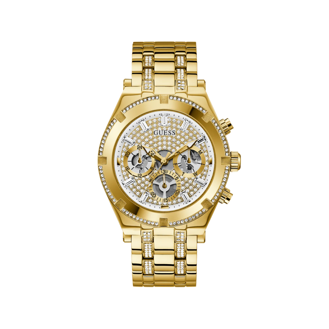 Guess GW0261G2 Gold Tone Rhinestone Multifunction Watch Montres Big Time Watches