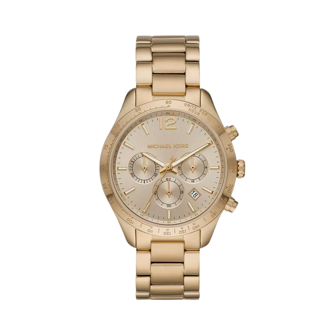 Michael Kors Women s Layton Chronograph Gold Tone Steel Watch Gold