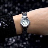 Guess - GW0468L1-Montre analogique argentée avec cristaux