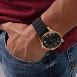 Guess • U0972G2 • Black and Gold-Tone Oversized Watch