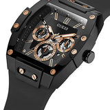 Guess • GW0203G8 • Rose Gold-Tone and Black Silicone Multifunction Watch