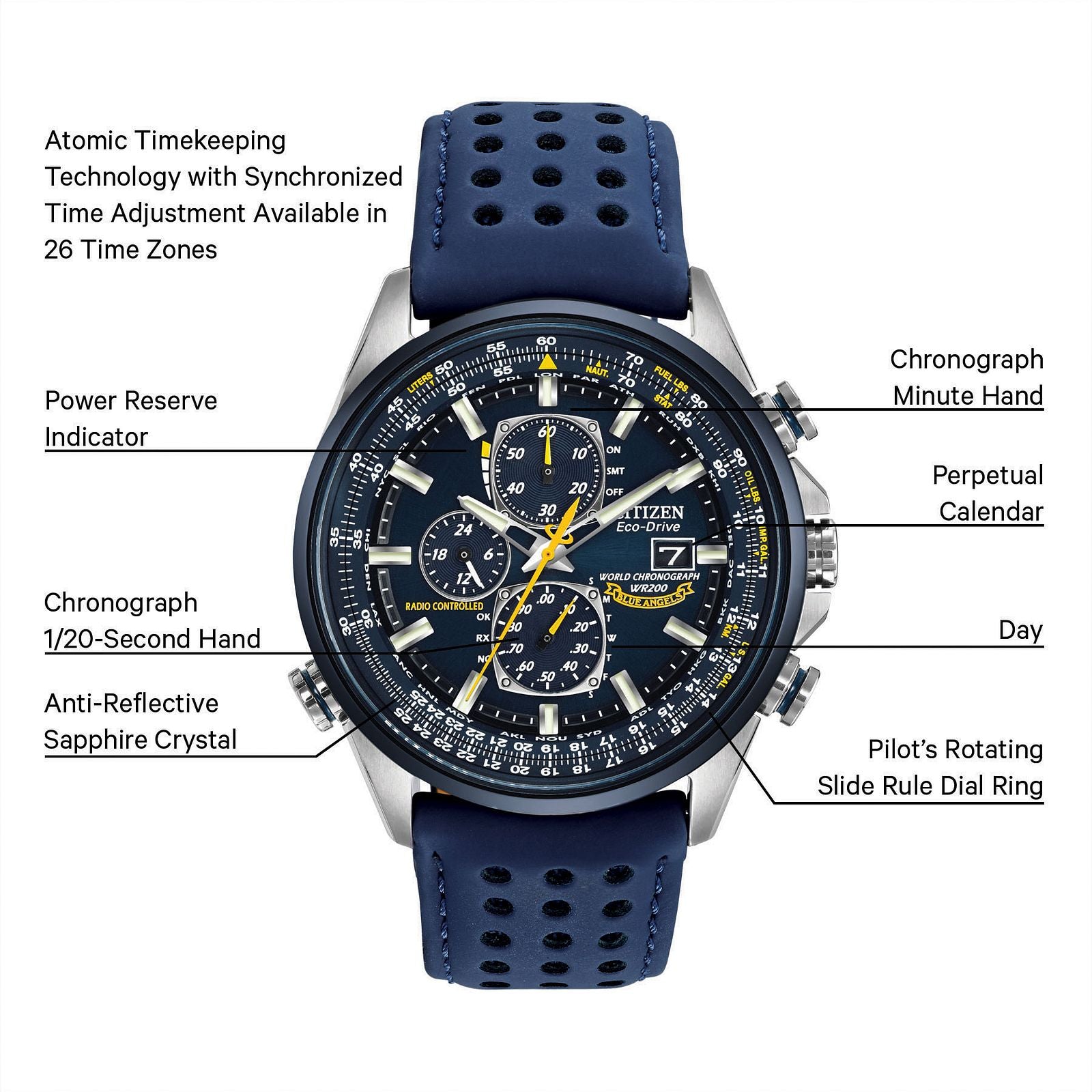 Citizen automatic quatz watches blue angels world chronograph sale