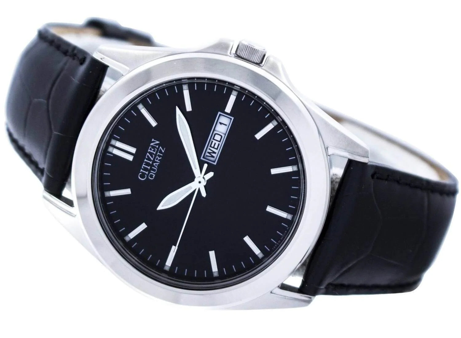 Citizen quartz sales watch leather band