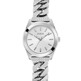 Guess - GW0546L1 - Silver-Tone Crystal Curb Chain Analog Watch
