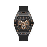 Guess - GW0203G8 -Rose Gold-Tone and Black Silicone Multifunction Watch