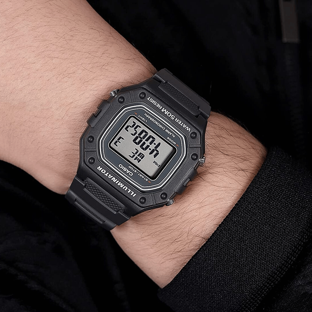 Casio Illuminator Quartz Resin Strap Gray 24.4 Casual Watch Model W 218H 8AVCF