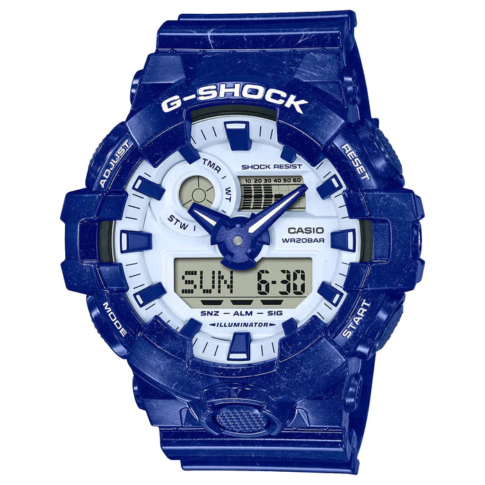 G-Shock GA700BWP-2A Blue Porcelain Watch
