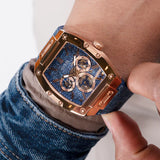 Guess • GW0786G2 • Blue Rose Gold Tone Multi-function Watch