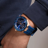 Guess • GW0803G2 • Blue Rose Gold Tone Multi-function Men's Watch