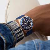 Guess • GW0969G3 • Blue Rose Gold Tone Analog Men's Watch